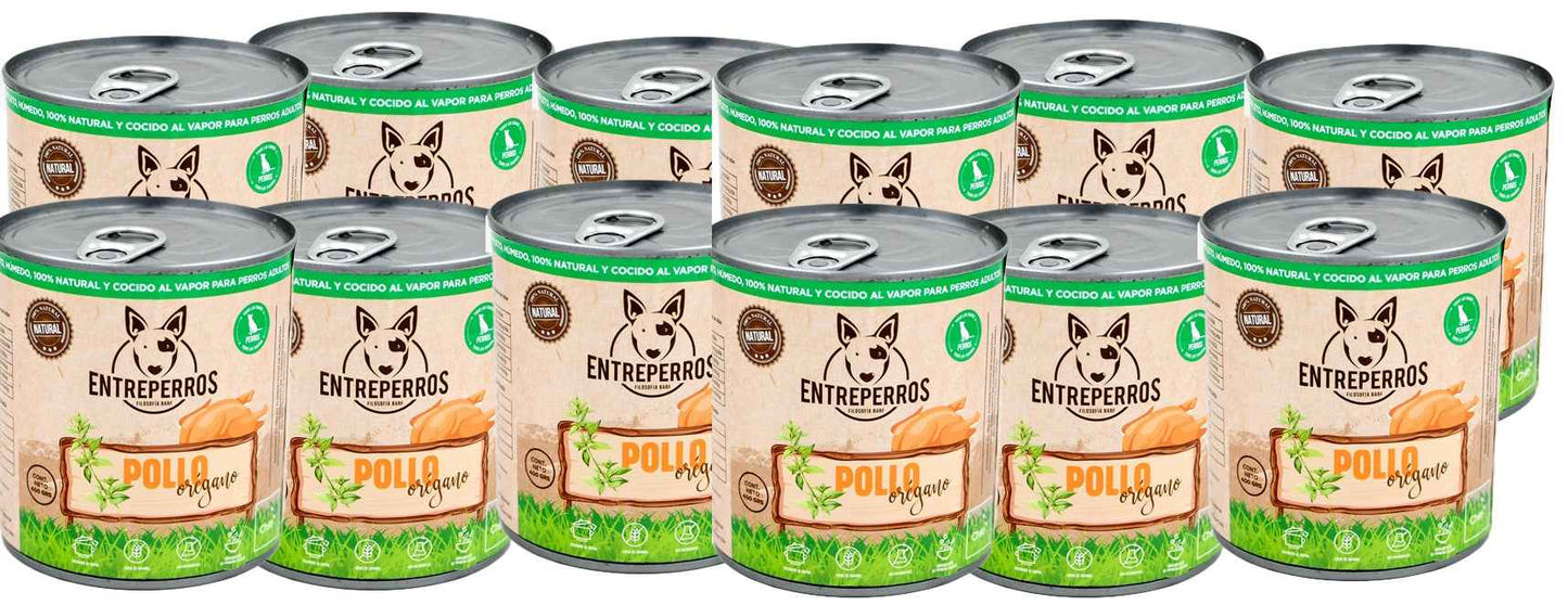 Alimento Húmedo Cocido al vapor- Pollo al Orégano (Lata 380g)