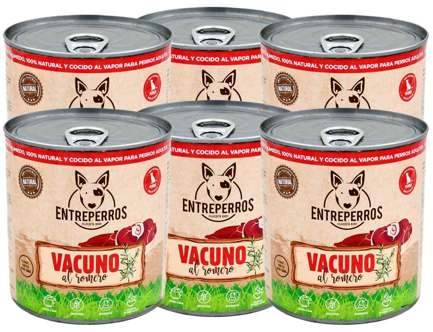 Alimento Húmedo Cocido al vapor - Vacuno al Romero (Lata 380g)