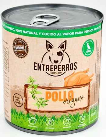 Alimento Húmedo Cocido al vapor- Pollo al Orégano (Lata 380g)