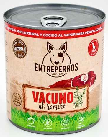 Alimento Húmedo Cocido al vapor - Vacuno al Romero (Lata 380g)